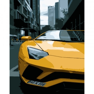 Картина за номерами Strateg Жовтий Lamborghini 40х50 см (DY038)