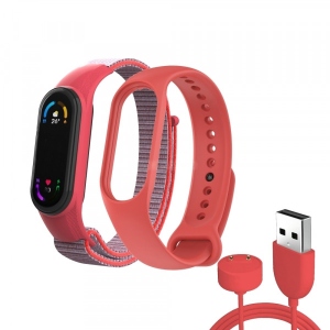 Ремінець для фітнес-браслету Armorstandart Set for Xiaomi Mi Band 7/6/5 New Style Red (ARM77038)
