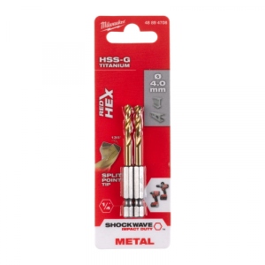 Свердло Milwaukee RedHEX HSS-G TiN 4,0 мм 2 шт. (48894708)