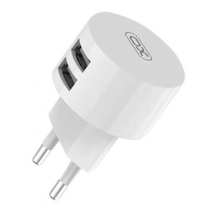 Мережевий зарядний пристрій XO L62 2USB 2.4A White (00000013650) + кабель USB Type-C