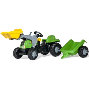 Толокар Rolly Toys Трактор з причіпом та ковшем rollyKid-X Зелено-жовтий (023134)