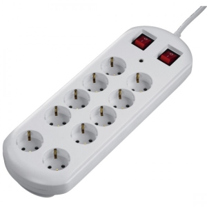 Мережевий фільтр Hama 10XSchuko 3Gx1.5мм 2m White (00137233)