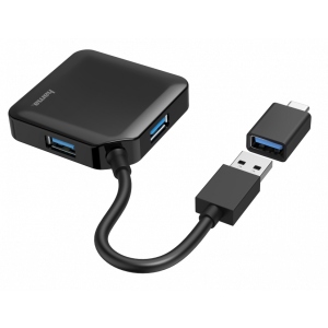 Хаб USB Hama 4 Ports USB 3.2, USB-C Black (00200116)