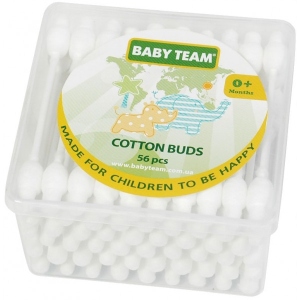 Вушні палички дитячі Baby Team с ограничителем, 56 шт. (0100) ціна