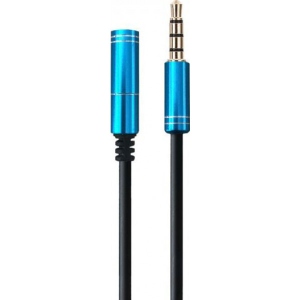 Кабель 3.5 мм -3.5 мм Maxxter M/F 1 m Black/Blue (A-3434-1m)