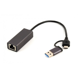 Перехідник USB-C - Ethernet Cablexpert USB type-A / type-C (A-USB3AC-LAN-01)