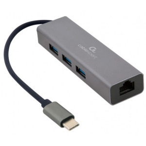 Хаб USB Cablexpert USB-С на Gigabit Ethernet, 3 Ports USB 3.1 (A-CMU3-LAN-01)