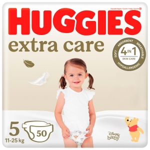 Одноразові підгузки Huggies Extra Care Розмір 5 (11-25 кг), 50 шт. (5029053578132)