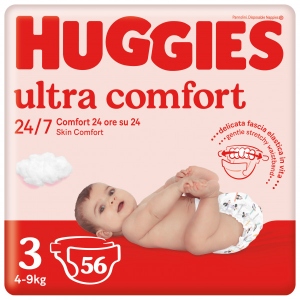 Одноразові підгузки Huggies Ultra Comfort Розмір 3 (5-8 кг) Jumbo, 56 шт.