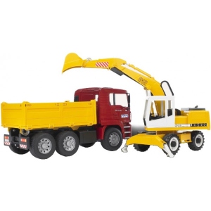 Наземна будівельна техніка BRUDER Вантажівка МАN і екскаватор Liebherr (38760)