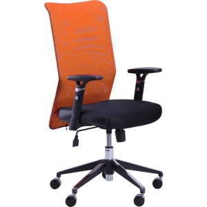 Крісло офісне AMF АЕРО Люкс сидіння Сітка чорна, Zeus 045 Orange/спинка Сітка оранж-Skyline