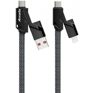 Кабель синхронізації даних Proda Azeada Armor PD-B96th Lightning 100W, Type-c USB to Type-C lightning 1,5 метри Black (PD-B96th-BK)