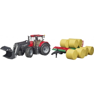 Наземна будівельна техніка BRUDER Трактор Case IH Optum 300CVX з причепом для тюків (40415)