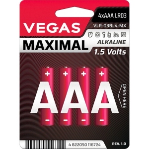 Батарейка тип AAA Vegas VLR-03BL4-MX