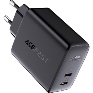 Мережевий зарядний пристрій AceFast A9 PD 40W 2xType-C Black (33099) Київ