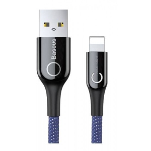 Кабель синхронізації даних Baseus C-shaped Light Intelligent Power-off Cable 2.4A 1 m Blue (CALCD-03)