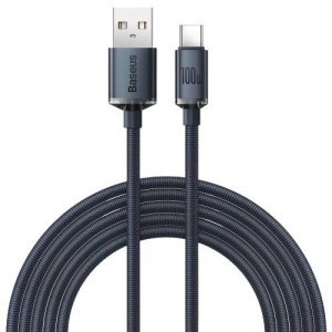 Кабель синхронізації даних Baseus Crystal Shine Series Fast Charging Data Cable USB to Type-C 100W 2m Black (CAJY000501)