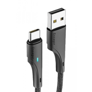Кабель синхронізації даних Essager Rousseau 3A Fast Charging USB Type C Cable 2m Black (EXCT-LSA01)