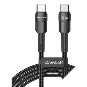 Кабель синхронізації даних Essager Star 100W USB Charging Cable Type C to Type C 1m Black (EXCTT1-XC01)