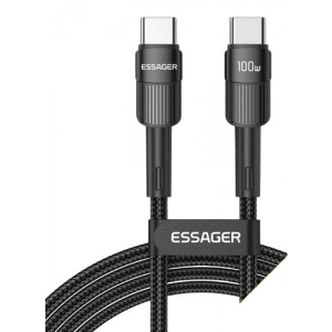 Кабель синхронізації даних Essager Star 100W USB Charging Cable Type C to Type C 0.5m Black (EXCTT1-XCB01)
