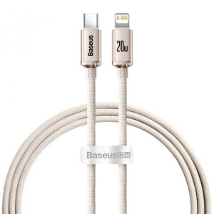 Кабель синхронізації даних Baseus Crystal Shine Series Fast Charging Data Cable Type-C to iP 20W 1.2m Pink (CAJY001304)