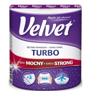 Рушники паперові Velvet Turbo  3 шари 330 відривів (5901478002730) купити в Києві