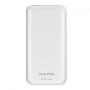 Батарея мобільна Canyon PPB-301 30000 mAh PD QC White (CNE-CPB301W)