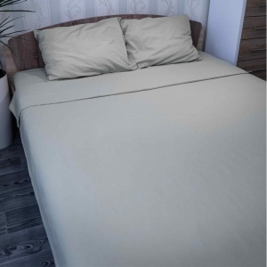 замовити Простирадло полуторне GM Textile світло-сіре поплін 150х215