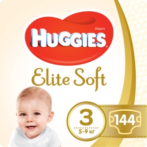 Одноразові підгузки Huggies Elite Soft Розмір 3 (5-9 кг), 144 шт. (5029053578101)