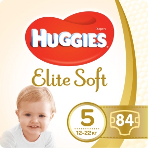Одноразові підгузки Huggies Elite Soft Розмір 5 (12-22 кг), 84 шт. (5029053578149)