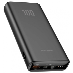Батарея мобільна Veger T100 20000mAh 100W Black (W2032C-100)