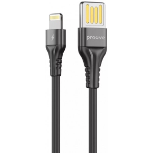Кабель синхронізації даних Proove Double Way Silicone Lightning 2.4A 1m Black (505060001)