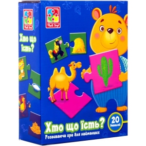 Пазли картонні (3-4 роки) Vladi Toys Хто що їсть? (Укр) (VT1804-25)