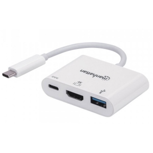 Хаб USB Intracom USB3.1 Type-C HDMI/USB 3.0/PD 60W 4-in-1 White (152945)
