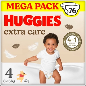 Одноразові підгузки Huggies Extra Care Size Розмір 4 (8-16 кг), 76 шт. (5029053583167)
