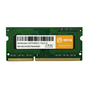 Память DDR ATRIA SO-DIMM DDR3 4/1600 (UAT31600CL11SLK1/4)