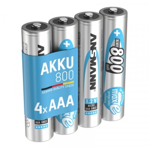 Акумулятор тип AAA Ansmann AAA 4 X 800 mAh NiMH 1.2V maxE PREMIUM (5035042)