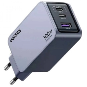 Мережевий зарядний пристрій UGREEN 3xUSB 100W GaN (2xType-C+USB-A) Nexode Pro Gray X757 (25874)
