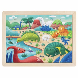 Пазли дерев'яні (3-4 роки) Hape Динозаври з розмальовкою (E1641) фірмовий сайт