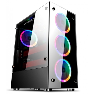 Корпус 1stPlayer V6-4R1 Color LED Black без БЖ