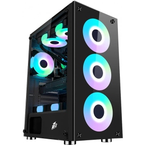 Корпус 1stPlayer V7-4F1 Color LED Black без БЖ