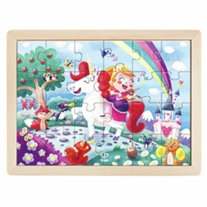 Пазли дерев'яні (3-4 роки) Hape Єдинороги з розмальовкою (E1642)