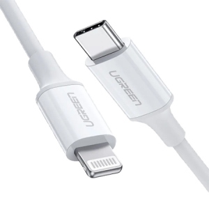 Кабель синхронізації даних UGREEN US171 Lightning To Type-C 2.0 Male 1m White (10493)