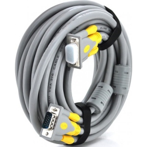 Кабель Merlion VGA-VGA 10m Gray-Yellow (YT-VGA(M)/(M)3+6GR-10m/16190)