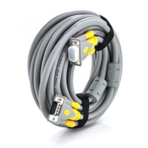 Кабель Merlion VGA-VGA 20m Gray-Yellow (YT-VGA(M)/(M)3+6GR-20m/16191)