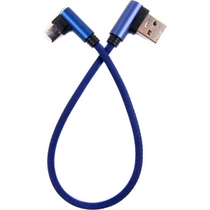 Кабель синхронізації даних DENGOS USB-USB Type-C 0.25m Blue (NTK-TC-UG-SHRT-SET-BLUE)