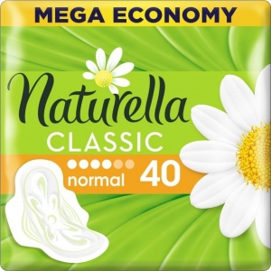 асортимент Прокладки гігієнічні Naturella Classic Camomile Normal Quatro з крильцями 40шт