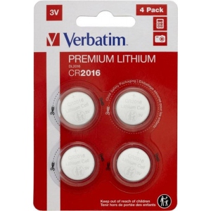Батарейка тип CR2016 Verbatim Premium CR2016 BL 4 шт. (49531)