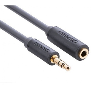 Кабель 3.5 мм -3.5 мм UGREEN AV124 3.5mm M to 3.5mm F Cable 1 m Gray (10782)