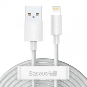 Кабель синхронізації даних Baseus Simple Wisdom USB-Lightning 1.5m White 2шт (TZCALZJ-02)